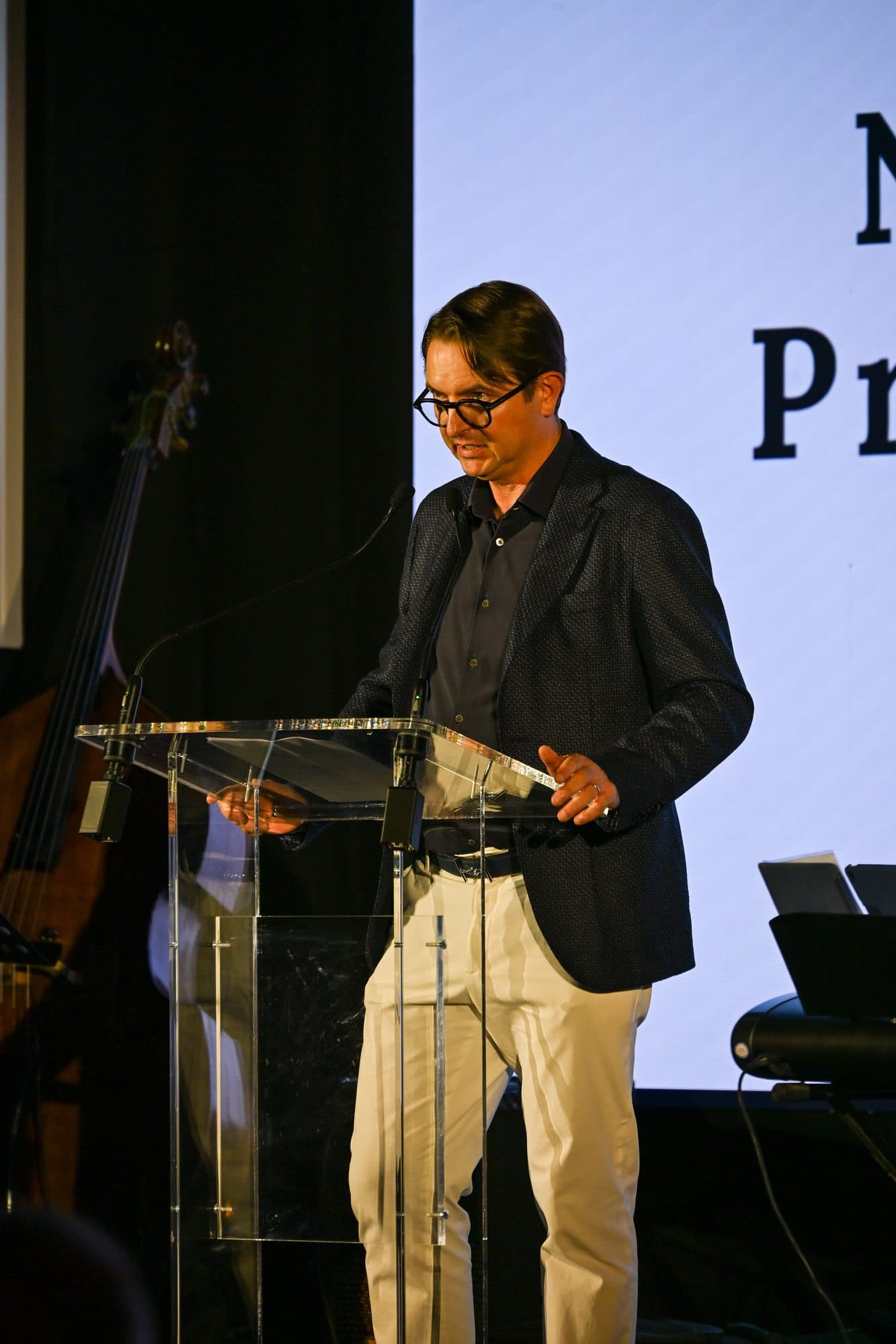 Nicolas Mousset, président du TCCB, au micro lors de son discours d’ouverture
