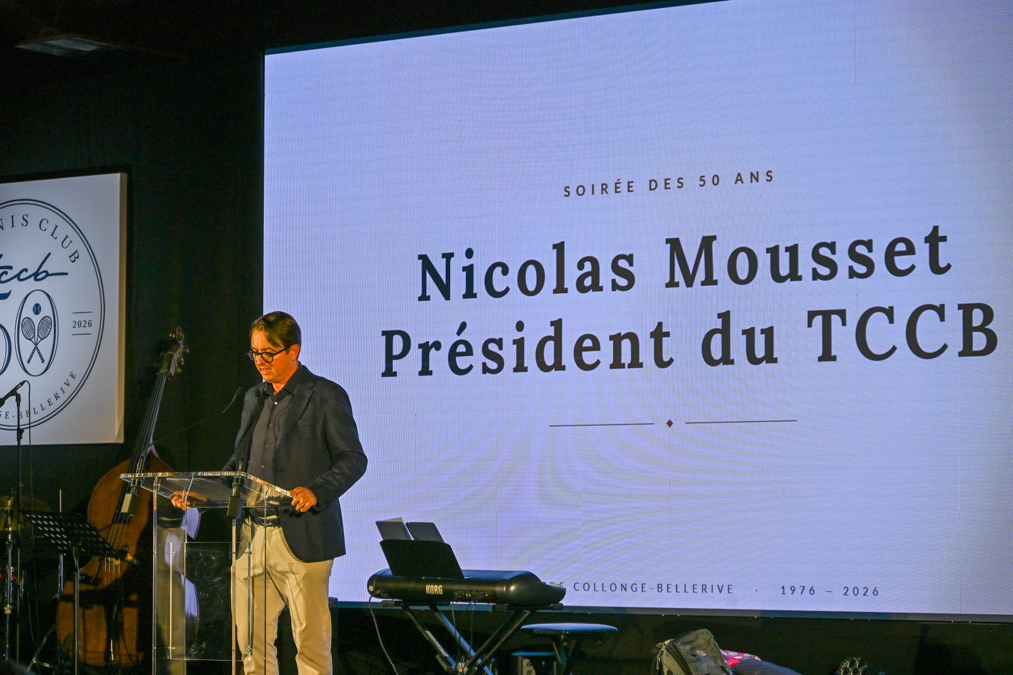 Nicolas Mousset, président du TCCB, ouvre la soirée au pupitre